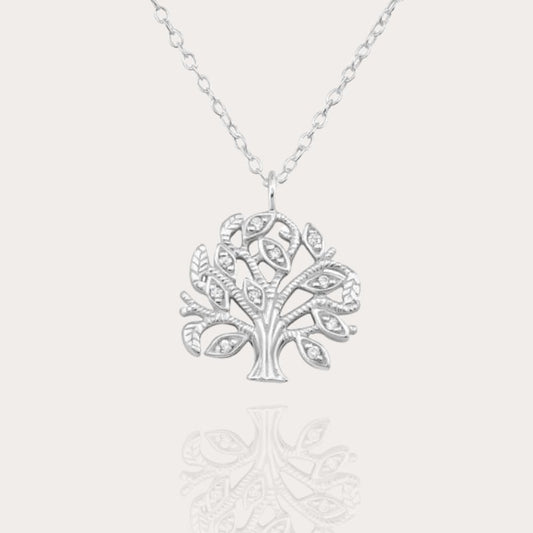 925er Silber Lebensbaum Halskette mit Zirkonia - McBiLL Jewelry - Ohrringe