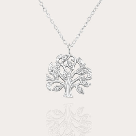 925er Silber Lebensbaum Halskette mit Zirkonia - McBiLL Jewelry - Ohrringe