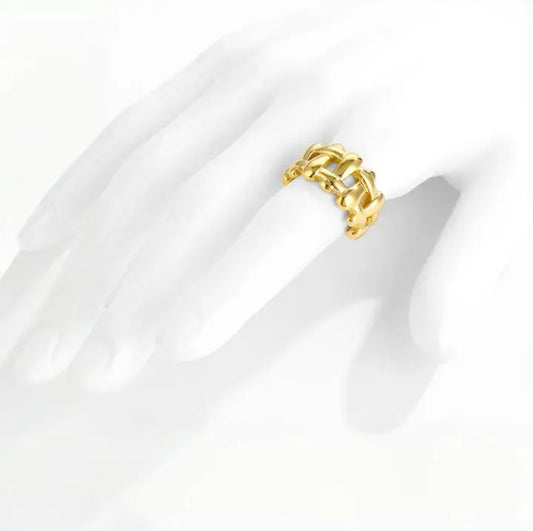 Gold Ring Damen 316l Edelstahl