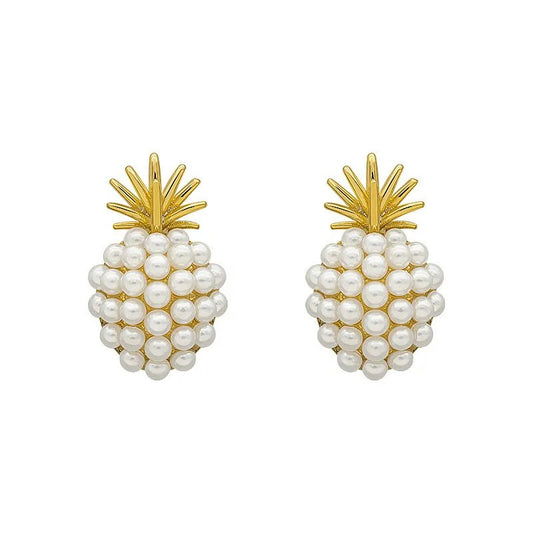 Ananas Ohrstecker Perlen Goldene Stecker - McBiLL Jewelry - Ohrstecker