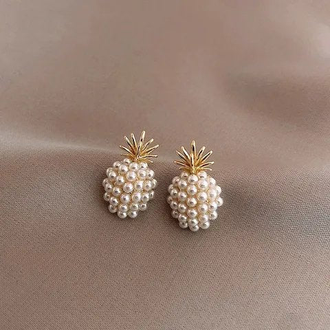 Ananas Ohrstecker Perlen Goldene Stecker - McBiLL Jewelry - Ohrstecker