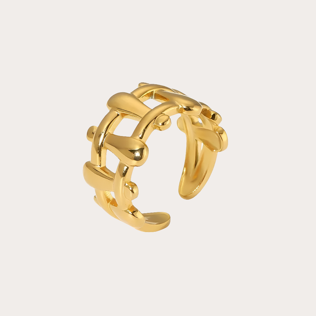 Gold Ring Edelstahl twisted Ring