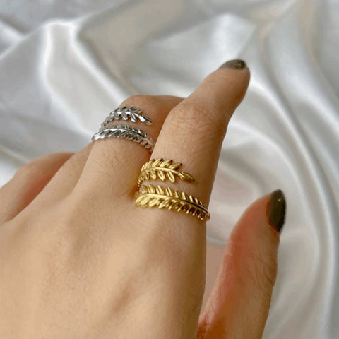 Blätter Ring Silber Gold | Edelstahl - McBiLL Jewelry - Ring