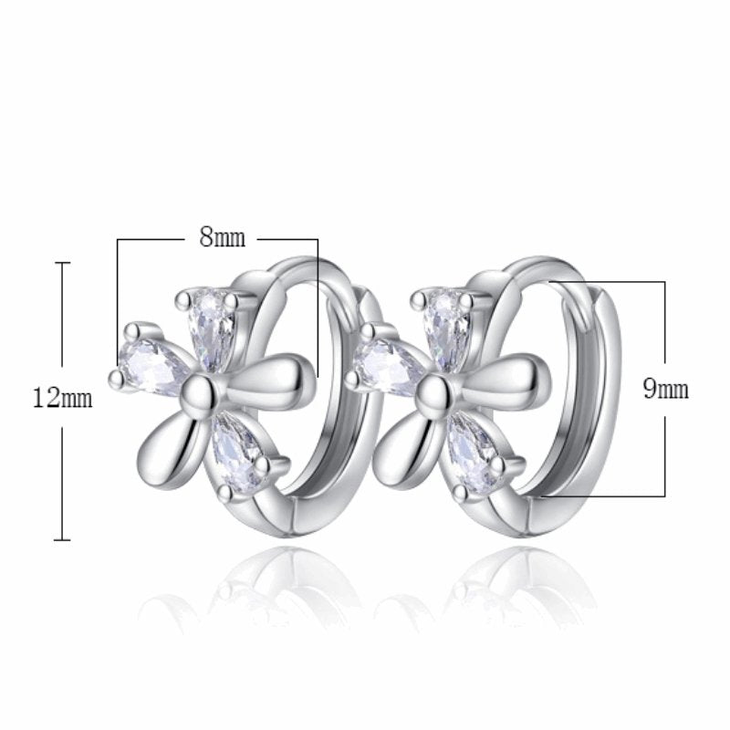 Blumen Ohrringe Silber 925 mit Zirkon - Steine - McBiLL Jewelry - Ohrring