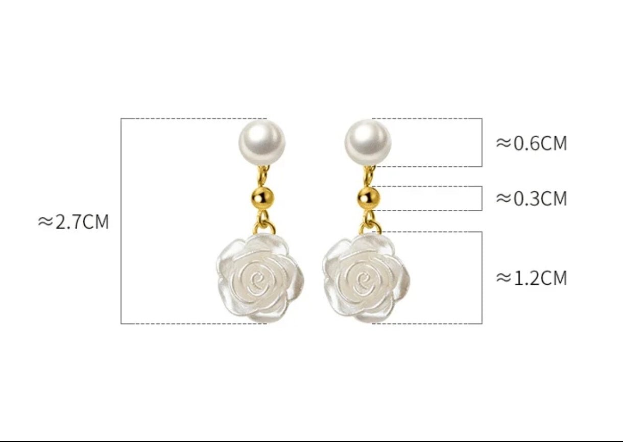 Blumen Ohrstecker Hängeohrringe Perlen - McBiLL Jewelry - Ohrringe