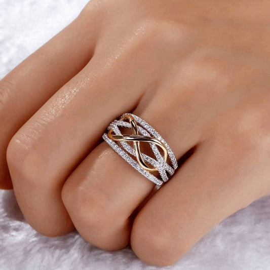 Damen Ring 925 Silberüberzug Inifinty unendliche Liebe Zirkon Steine Silberring - McBiLL Jewelry - Ring