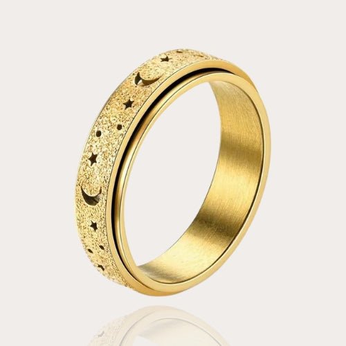 Damen Ring Verlobungsring Halbmond Sterne Rotierend | Edelstahl - McBiLL Jewelry - Ring