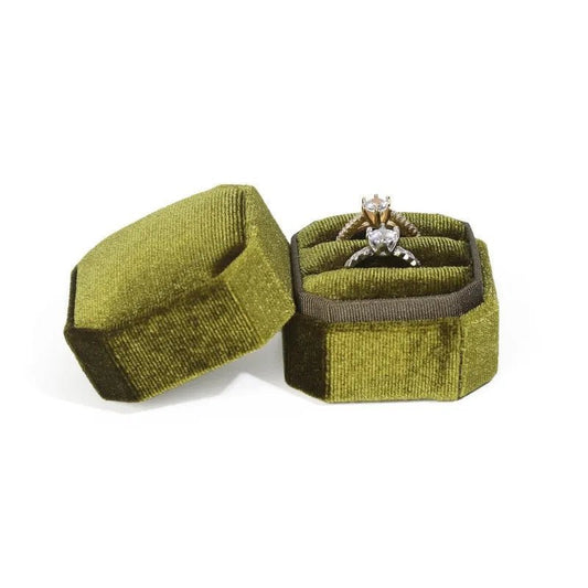 Dopple Ring Box grüne Farbe Schmuckkästchen für Geschenke - McBiLL Jewelry - Schmuckkästchen