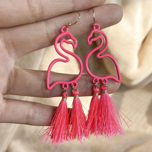 Flamingo Ohrringe Frauen Quaste Rosa - McBiLL Jewelry - Ohrring