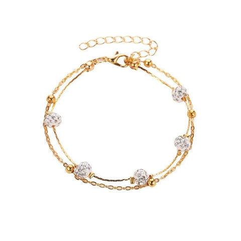 Goldene Fußkette mit Steine - McBiLL Jewelry - Fußkette