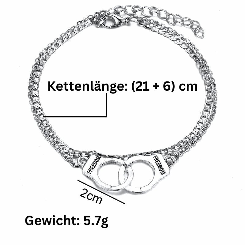 Handschellen Fußkettchen Damen Silberne Fußkette - McBiLL Jewelry - Fußkette