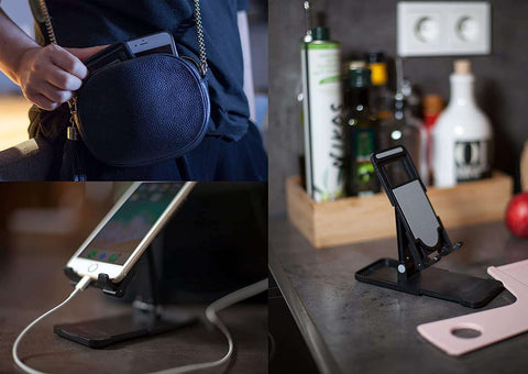 Handy Ständer Tisch klappbar, höhenverstellbar, Tablet Handy Halter, Faltbarer Handyständer, Tab Handy Halterung für iPad Mini 2 - 6 für iPhone Plus Pro für Samsung Galaxy Tab kompatibel - McBiLL Jewelry - Handyhalterung