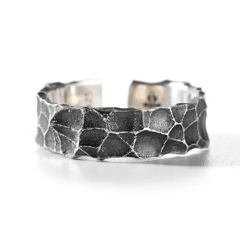 Herren Ring Offener Ring Schwarz Silber Ring - McBiLL Jewelry - Ring