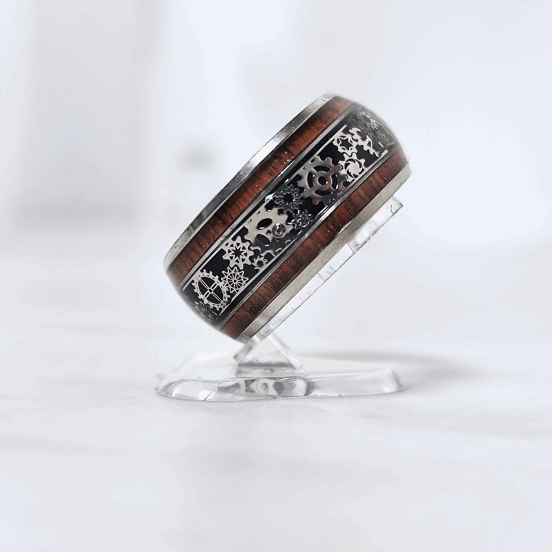 Herren Ring Runden Gang Emaille | Edelstahl - McBiLL Jewelry - Ring