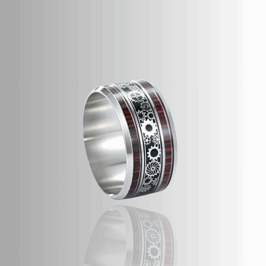 Herren Ring Runden Gang Emaille | Edelstahl - McBiLL Jewelry - Ring