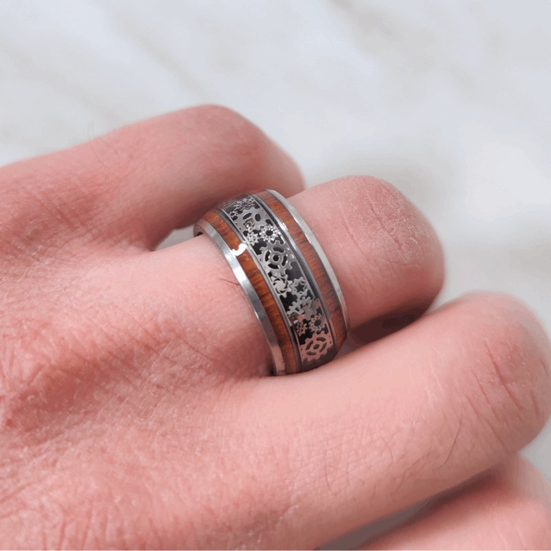 Herren Ring Runden Gang Emaille | Edelstahl - McBiLL Jewelry - Ring