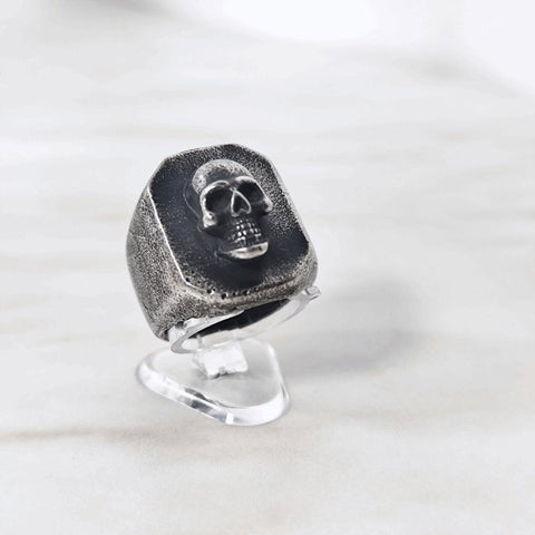 Herren Ring Schädel in Vintage Silber | Titanstahl - McBiLL Jewelry - Ring