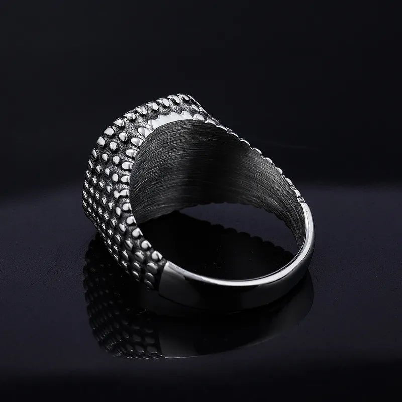 Herren Ring Schwarzer Strass Stein | Titanstahl - McBiLL Jewelry - Ring