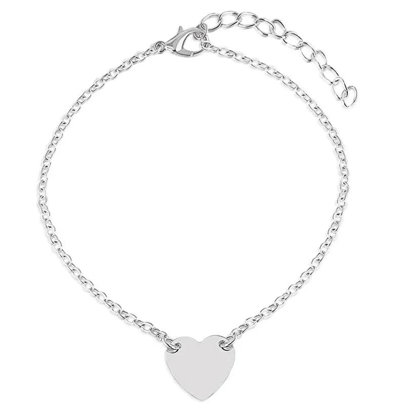 Herzform Fußkette Damen | versilbert - McBiLL Jewelry - Fußkette