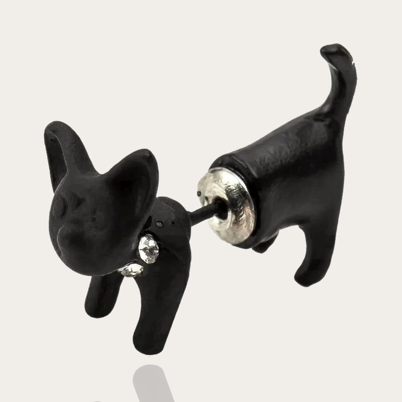 Katzenform Ohrstecker Schwarz - McBiLL Jewelry - Ohrring