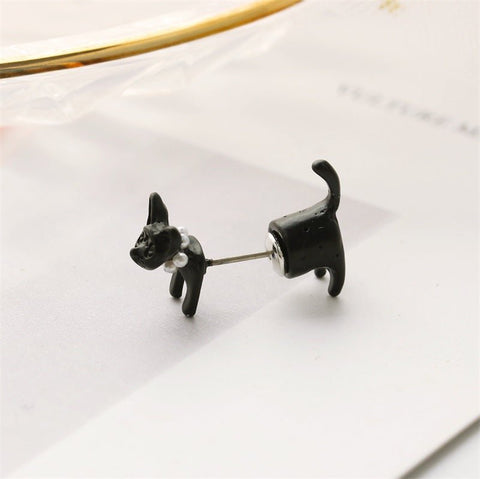 Katzenform Ohrstecker Schwarz - McBiLL Jewelry - Ohrring