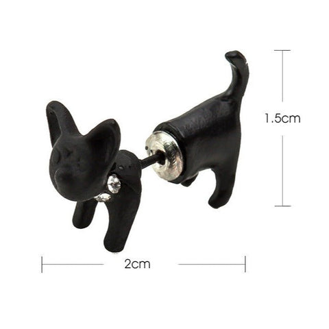 Katzenform Ohrstecker Schwarz - McBiLL Jewelry - Ohrring