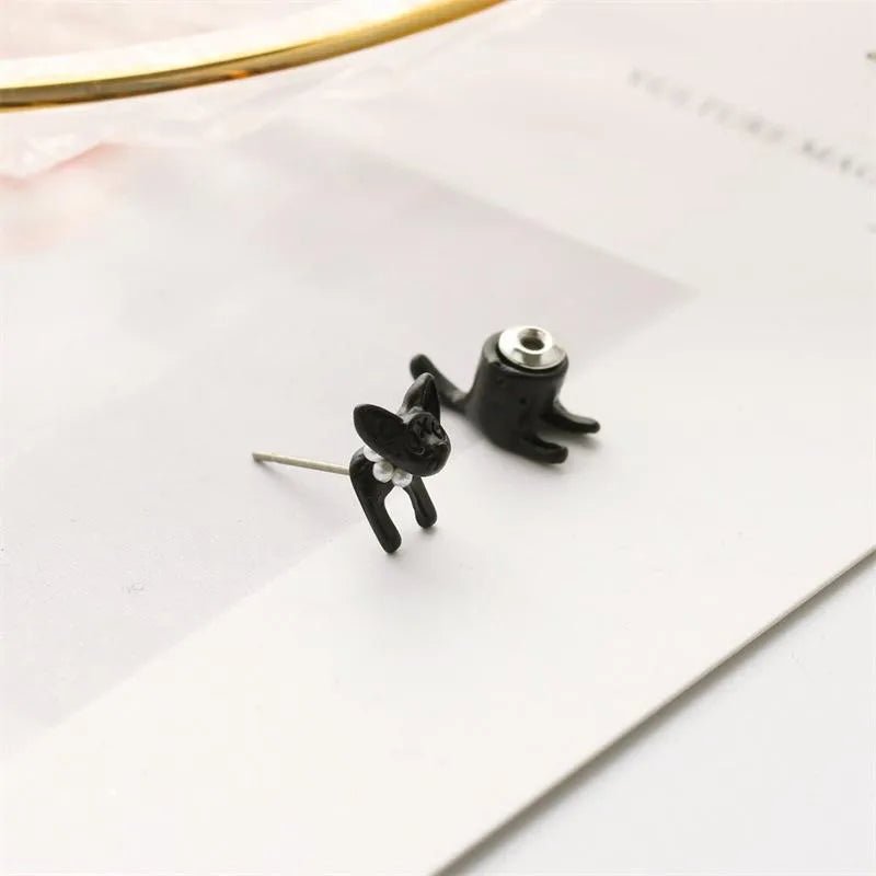 Katzenform Ohrstecker Schwarz - McBiLL Jewelry - Ohrring