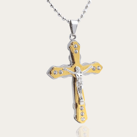 Kreuz Halskette Silber Retro Anhänger Gold | Unisex - McBiLL Jewelry - Halskette