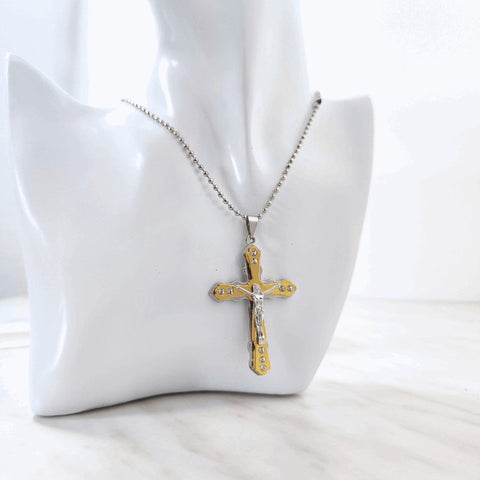 Kreuz Halskette Silber Retro Anhänger Gold | Unisex - McBiLL Jewelry - Halskette