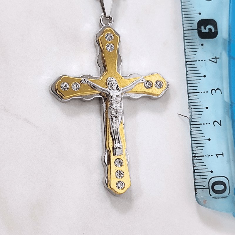 Kreuz Halskette Silber Retro Anhänger Gold | Unisex - McBiLL Jewelry - Halskette