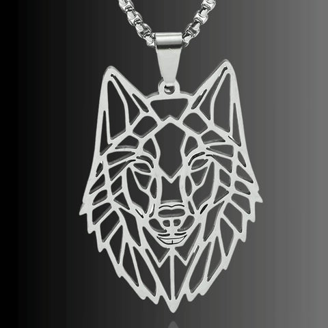 Männer Halskette Punk Hohler Wolfskopf Anhänger | Edelstahl - McBiLL Jewelry - Halskette