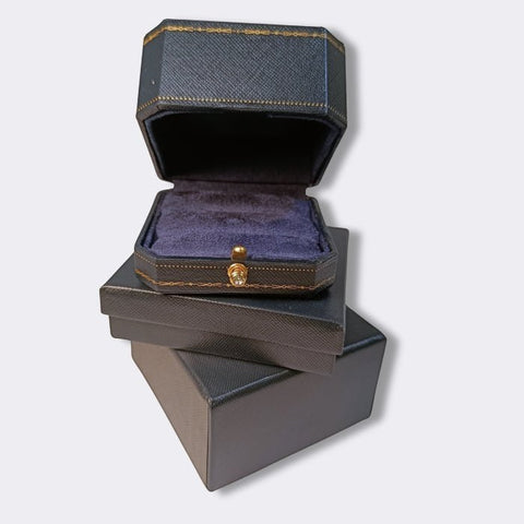 Naviblau Ring Box mit einem Kästchen Schmuckkästchen Ringschachtel Jewelry Box - McBiLL Jewelry - Schmuckkästchen