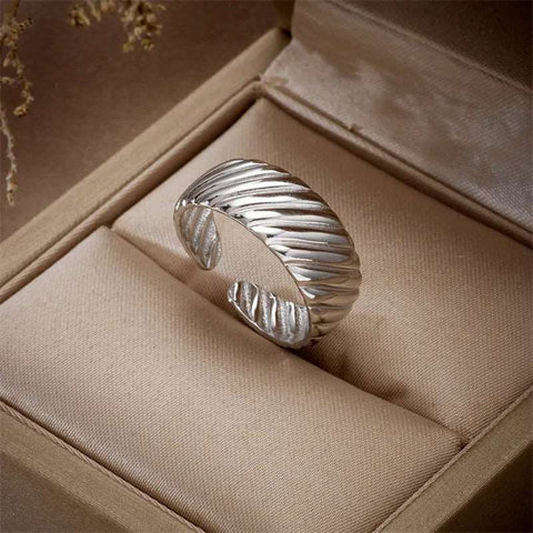 Offener Ring Damen Titanstahl vergoldet - McBiLL Jewelry - Ring