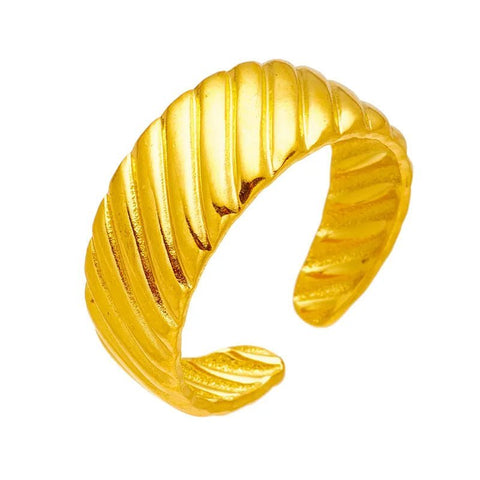 Offener Ring Damen Titanstahl vergoldet - McBiLL Jewelry - Ring