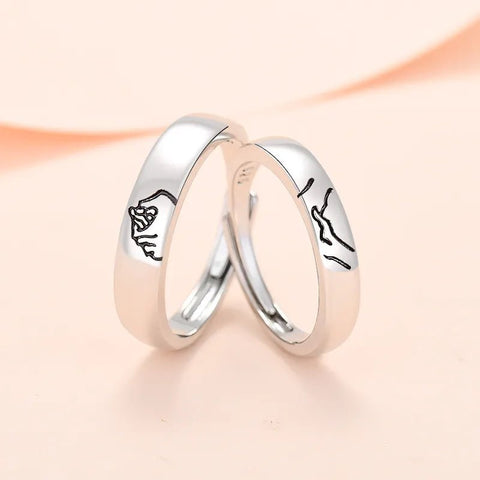 Partnerringe Umarmungsringe Verlobungsringe versilbert | verstellbar - McBiLL Jewelry - Ring