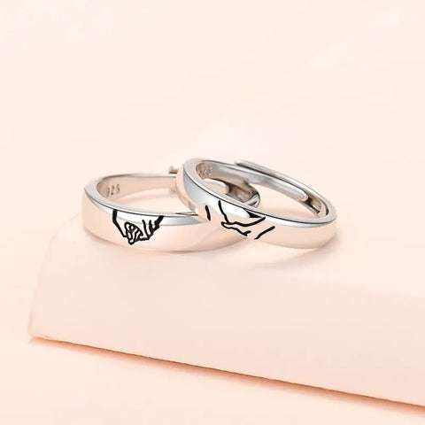 Partnerringe Umarmungsringe Verlobungsringe versilbert | verstellbar - McBiLL Jewelry - Ring