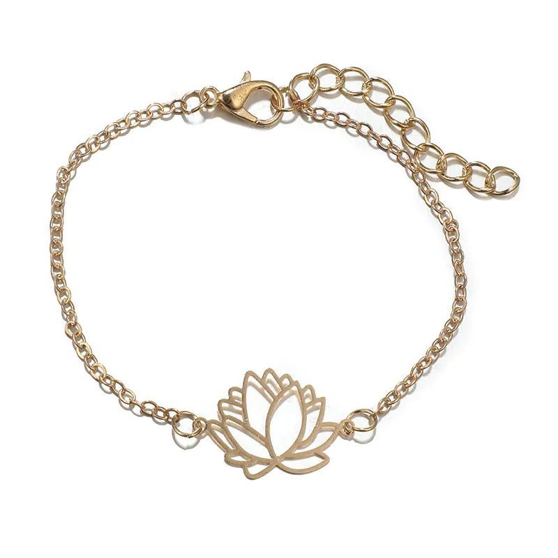 Pfirsichherz Hohle Lotusblume Armband Fußkettchen Damen - McBiLL Jewelry - Fußkette