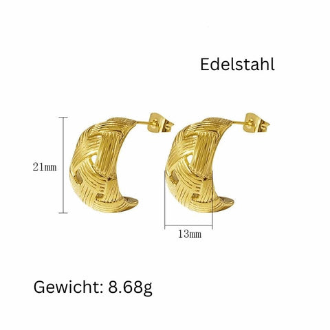 Retro Mond Ohrstecker Gold | Vergoldeter Edelstahl - McBiLL Jewelry - Ohrstecker