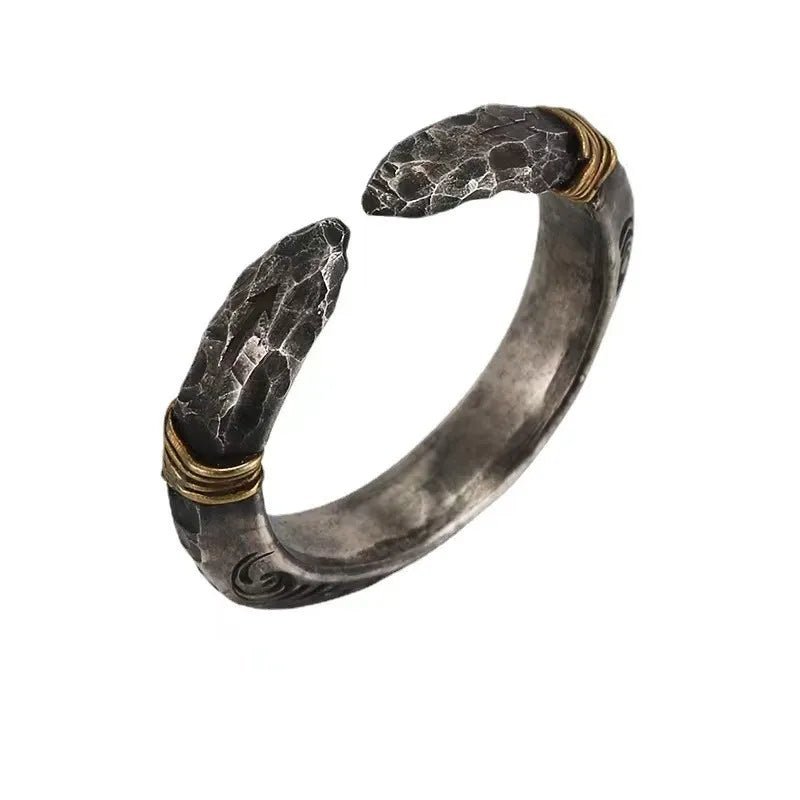 Ring Herren Offener Ring Schwarz Silber Ring - McBiLL Jewelry - Ring