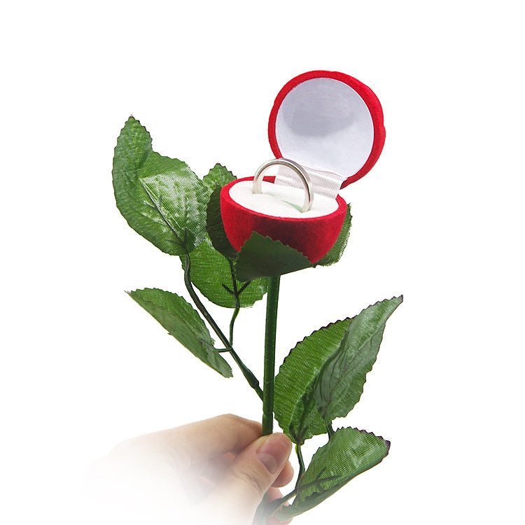 Samt rote Rose Ring Box Blumen - McBiLL Jewelry - Schmuckkästchen