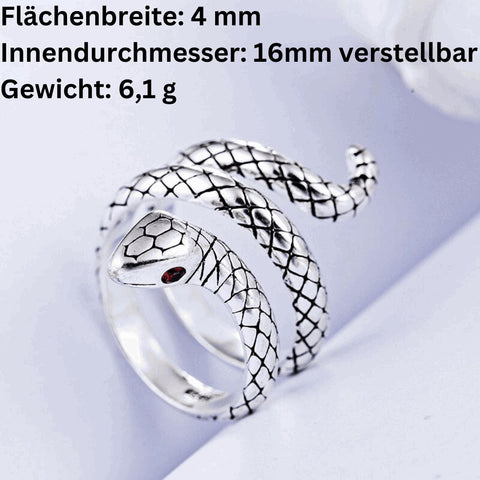 Schlangen Ringe Damen einstellbar | versilbert - McBiLL Jewelry - Ring