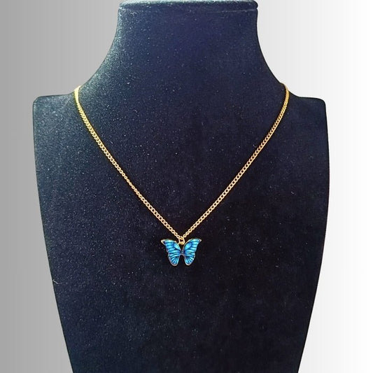 Schmetterling Halskette Damen attraktives Blau - McBiLL Jewelry - Halskette