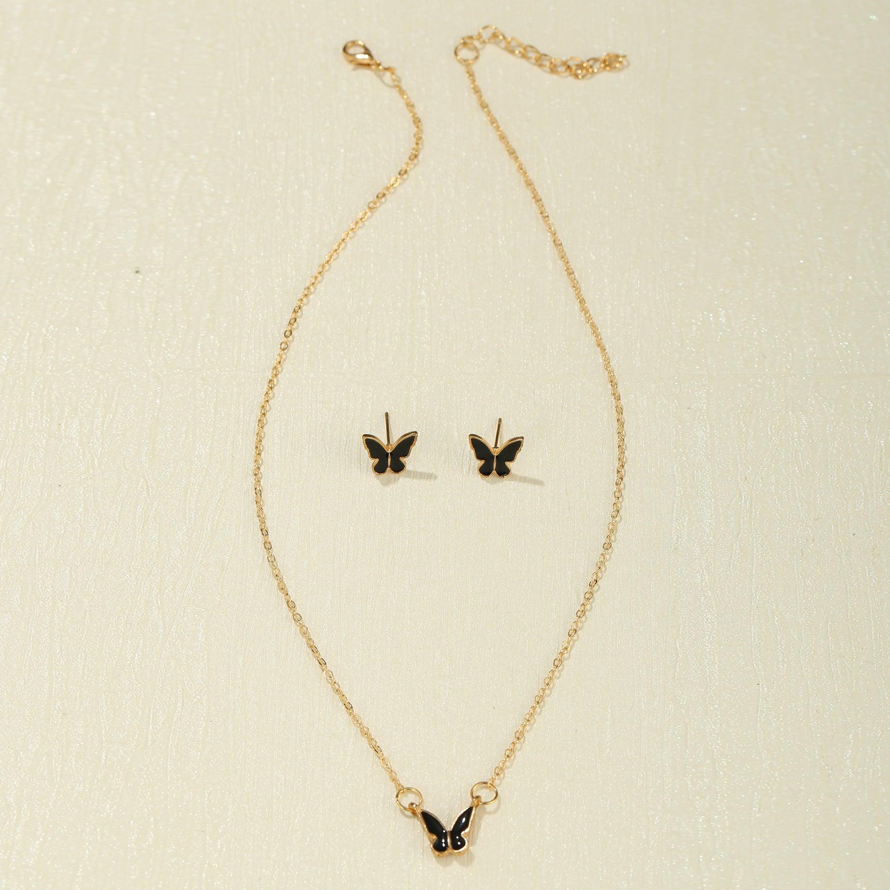 Schmetterling Set Halskette & Ohrringe Damen Schmuck Set - McBiLL Jewelry - Halskette