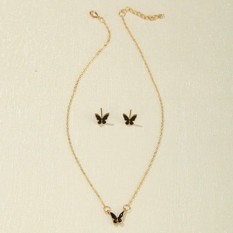 Schmetterling Set Halskette & Ohrringe Damen Schmuck Set - McBiLL Jewelry - Halskette