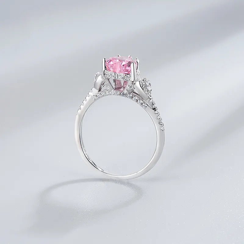 Silber Ring mit 8A+ Cubic Zirkonia Rosa Herzform | 925er Silber - McBiLL Jewelry - Ring