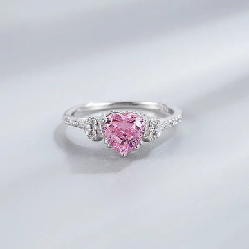 Silber Ring mit 8A+ Cubic Zirkonia Rosa Herzform | 925er Silber - McBiLL Jewelry - Ring