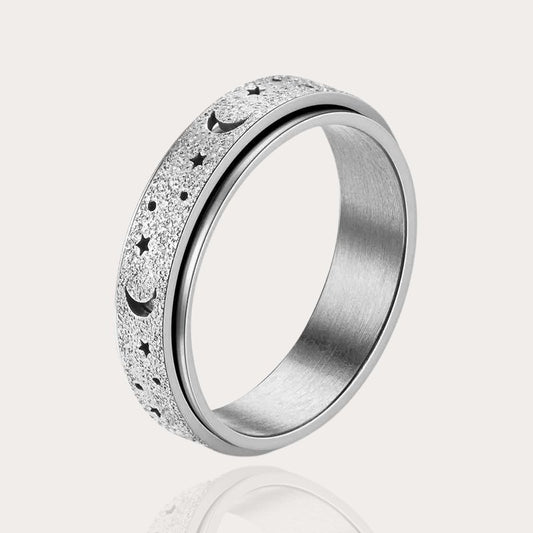 Silber Ring Verlobungsring Halbmond Sterne Rotierend | Edelstahl - McBiLL Jewelry - Ring