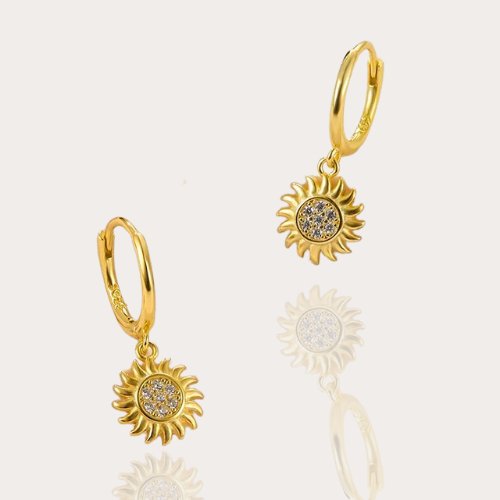 Sonne Hängeohrringe Gold | S925 - McBiLL Jewelry - Ohrringe