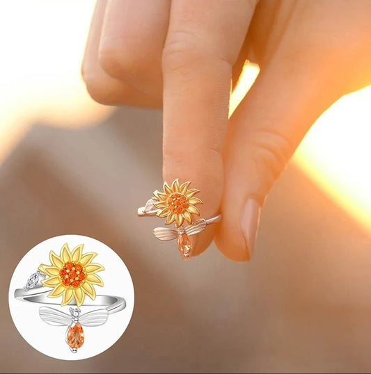 Sonnenblume Ring Silber 925 Biene Steine - McBiLL Jewelry - Ring