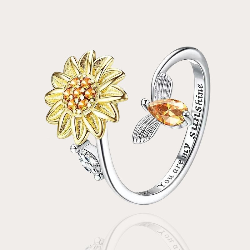 Sonnenblume Ring Silber 925 Biene Steine - McBiLL Jewelry - Ring